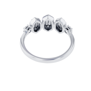 Palace Baguette Spiral Diamond Ring 18K White Gold 