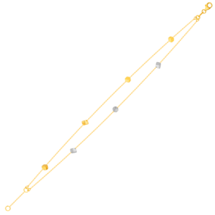 Cubes Double Chain Bracelet in 18K Yellow & White  Gold