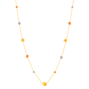 Cubes Tin Cup Necklace 18K Yellow, White & Rose Gold 