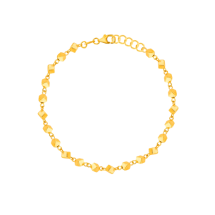 Cubes Dense Beads Bracelet 18K Yellow Gold 