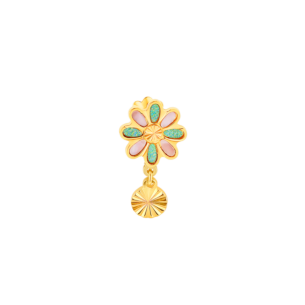 Damas Children's Flower Coloured Mother Of Pearl Bracelet In 18K Yellow Gold 
