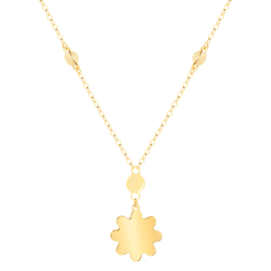 Damas Children's Flower Coloured Mother Of Pearl Necklace In 18K Yellow Gold 