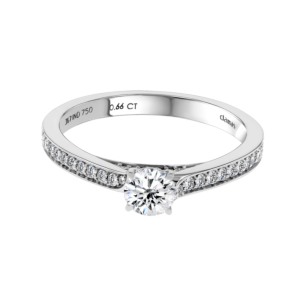 Damas Engagement Channel Set Diamond Ring 0.70 Carat 