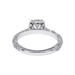 Damas Engagement 0.5 Carat Princess Diamond Engagment Ring With Twisted Diamond Studded Band 