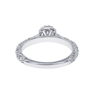 Damas Engagement 0.3 Carat Round Brilliant Cut Diamond Engagement Ring With Twisted Diamond Studded Band 
