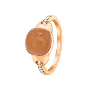Drops 18K Rose Gold and Pink Moonstone Ring