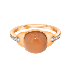 Drops 18K Rose Gold and Pink Moonstone Ring