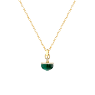 Dome Majesty Malachite Diamond Necklace