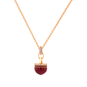 Dome Majesty Garnet and Diamond Pave Necklace 