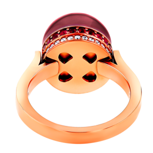 خاتم دوم الملكي مع حجر االعقيق الأحمر والألماس