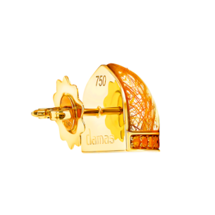 Dome Nobel Golden Rutilated Stone and Citrine Pave Stud Earrings  