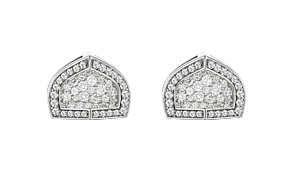 Dome Mosaic 18k White Gold Diamond Earrings