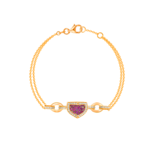 Dome Mosaic 18k Rose Gold Pink Sapphire and Diamond Bracelet