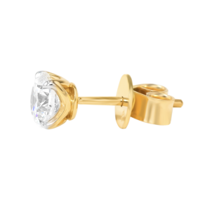 Gaia Solitaire 0.5 Carat Diamond Stud Earrings in 18K Yellow  Gold 