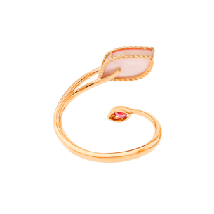 Farfasha Foglia 18K Rose Gold with Pink Mother of Pearl and  Pink Tourmaline Stone