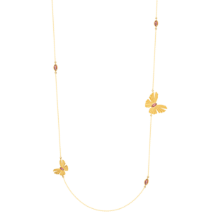 Farfasha Sunkiss Butterfly Tin Cup Necklace in 18K Yellow Gold and Pink Tourmaline