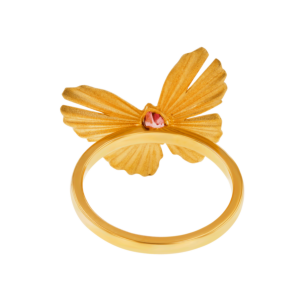 Farfasha Sunkiss Butterfly Ring in 18K Yellow Gold With Pink Tourmaline