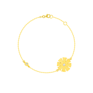 Farfasha Sunkiss Arfaj Daisy Small Motif Bracelet With Diamond in 18K Yellow Gold 