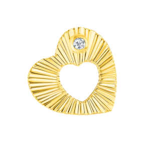 Farfasha Sunkiss Hearts Earrings In 18K Yellow Gold And Studded With Diamond