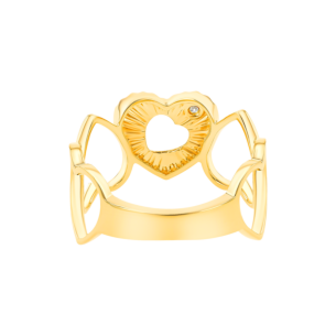 Farfasha Sunkiss Hearts Ring In 18K Yellow Gold And Studded With Diamond