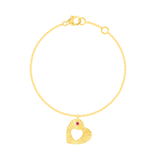Farfasha Sunkiss Hearts Bracelet In 18K Yellow Gold And Studded With Ruby