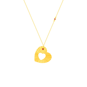 Farfasha Sunkiss Hearts Necklace In 18K Yellow Gold And Studded With Ruby
