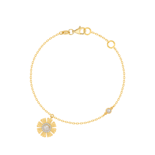 Farfasha Sunkiss Yellow Gold Anklet with Pearl and Diamond