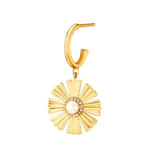 Farfasha Sunkiss Yellow Gold Earrings with Pearl and Diamond