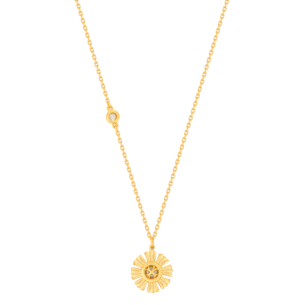 Farfasha Sunkiss Yellow Gold Necklace with Pearl and Diamond