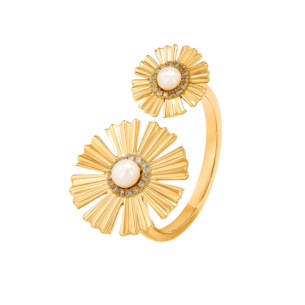 Farfasha Sunkiss Yellow Gold Ring with Pearl and Diamond