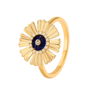 Farfasha Sunkiss Yellow Gold Ring with Lapis Lazuli and Diamond