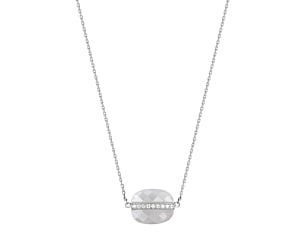Morganne Bello Grey Moonstone + Diamonds White Gold Aurore Necklace