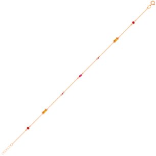 خلخال فايروركس سباركس من الذهب الوردي عيار 18 قيراط على شكل قطرات مرصعة بالألماس وأحجار كريمة ملونة 