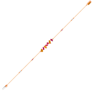 سوار فايروركس سباركس من الذهب الوردي عيار 18 قيراط على شكل سبيكة مرصعة بالألماس وأحجار كريمة ملونة 