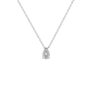 Gaia Pear Diamond Pendant Chain In 18K White Gold