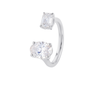 Gaia Athena Diamond Ring In 18K White Gold