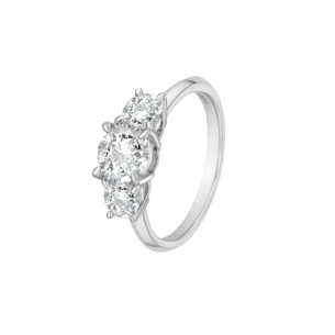 Gaia Eternity 1.8 Carat Three Lab-Grown Engagement Diamond Ring 18K White Gold