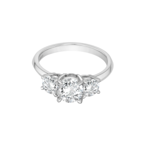 Gaia Eternity 1.8 Carat Three Lab-Grown Engagement Diamond Ring 18K White Gold