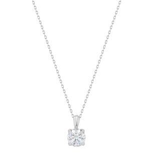 Gaia Brilliant 2 Carat Lab-Grown Diamond Pendant Chain in 18K White Gold 