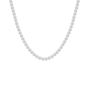 Gaia Eternity 12.2 Carat Lab-Grown Diamond Riviere Necklace in 18K White Gold 