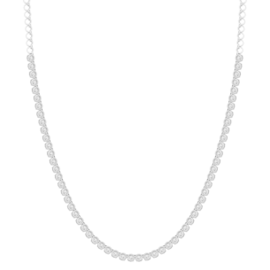Gaia Eternity 12.2 Carat Lab-Grown Diamond Riviere Necklace in 18K White Gold 