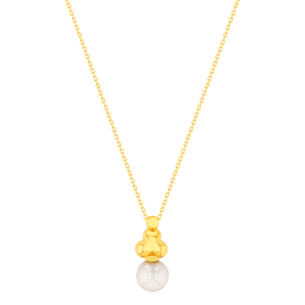 Giulia Pearl & Diamond Necklace in 18K Yellow Gold 
