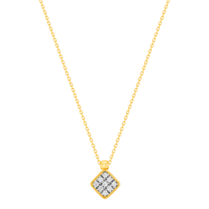 Giulia Rhombus Motif Lab Grown Diamond Necklace in 18K Yellow Gold 