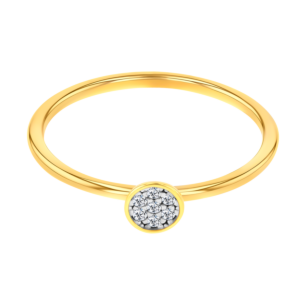 Giulia Circle Motif with Lab Grown Diamonds 18K Yellow Gold Stackable Ring Size 12