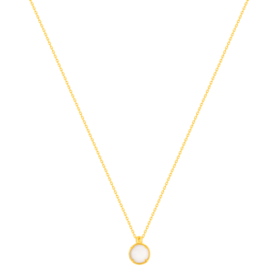 Giulia Round White Mother Of Pearl Motif Necklace in 18K Yellow Gold 