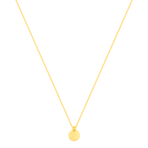 Giulia Round White Mother Of Pearl Motif Necklace in 18K Yellow Gold 