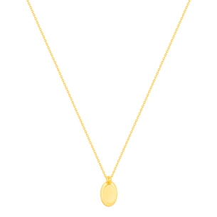 Giulia Oval White Mother Of Pearl Motif Necklace in 18K Yellow Gold 