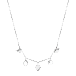Glacial Necklace  in 18K White  Gold Studded with Diamonds