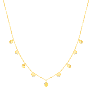 Glacial Necklace  in 18K Yellow  Gold Studded with Diamonds