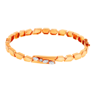 Glacial Bangle  in 18K Rose  Gold Studded with Diamonds